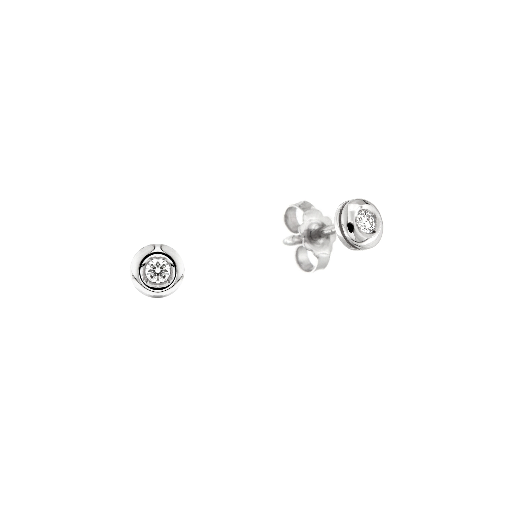 Cercei din aur alb 18K cu diamante 0,12 ct, model Orsini 00255BL-12