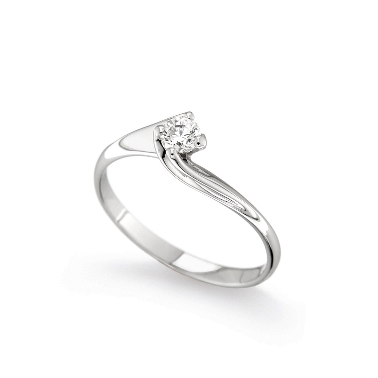 Inel de logodna din aur alb 18K cu diamant 0,20 ct, model Orsini 01033-20