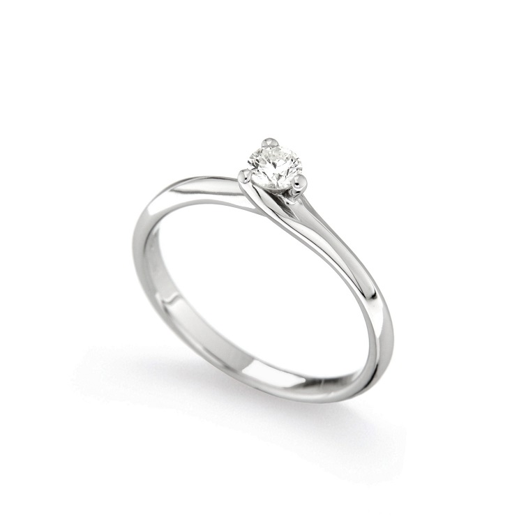 Inel de logodna din aur alb 18K cu diamant 0,20 ct, model Orsini 01041-20