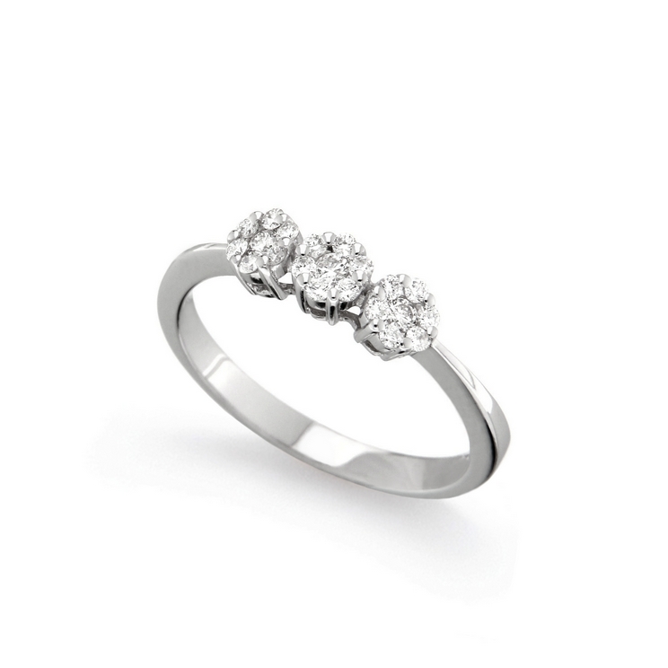 Inel de logodna din aur alb 18K cu diamante 0,27 ct, model Orsini 2413G-P