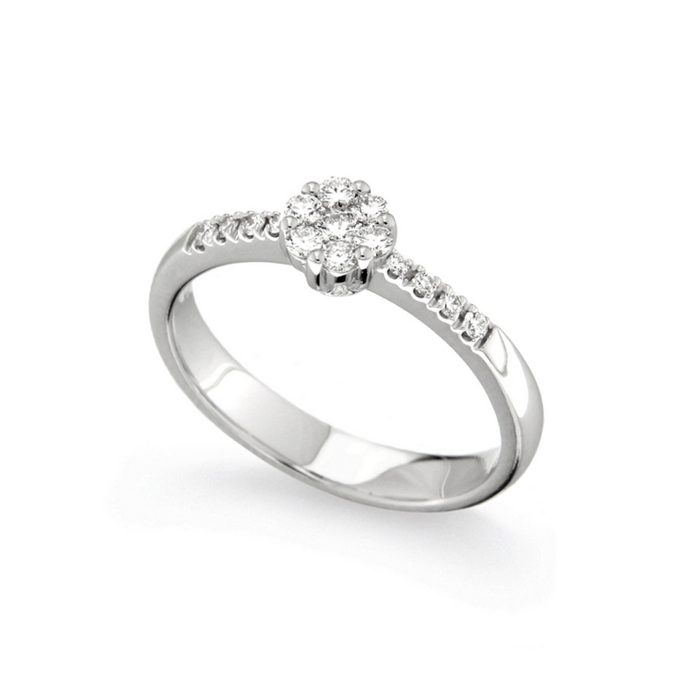Inel de logodna din aur alb 18K cu diamante 0,21 ct, model Orsini 2479G-M