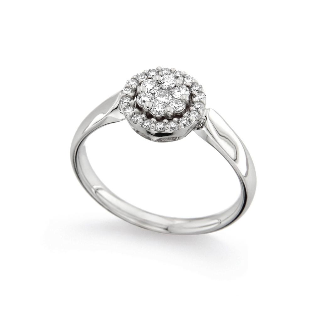 Inel de logodna din aur alb 18K cu diamante 0,40 ct, model Orsini 2673G