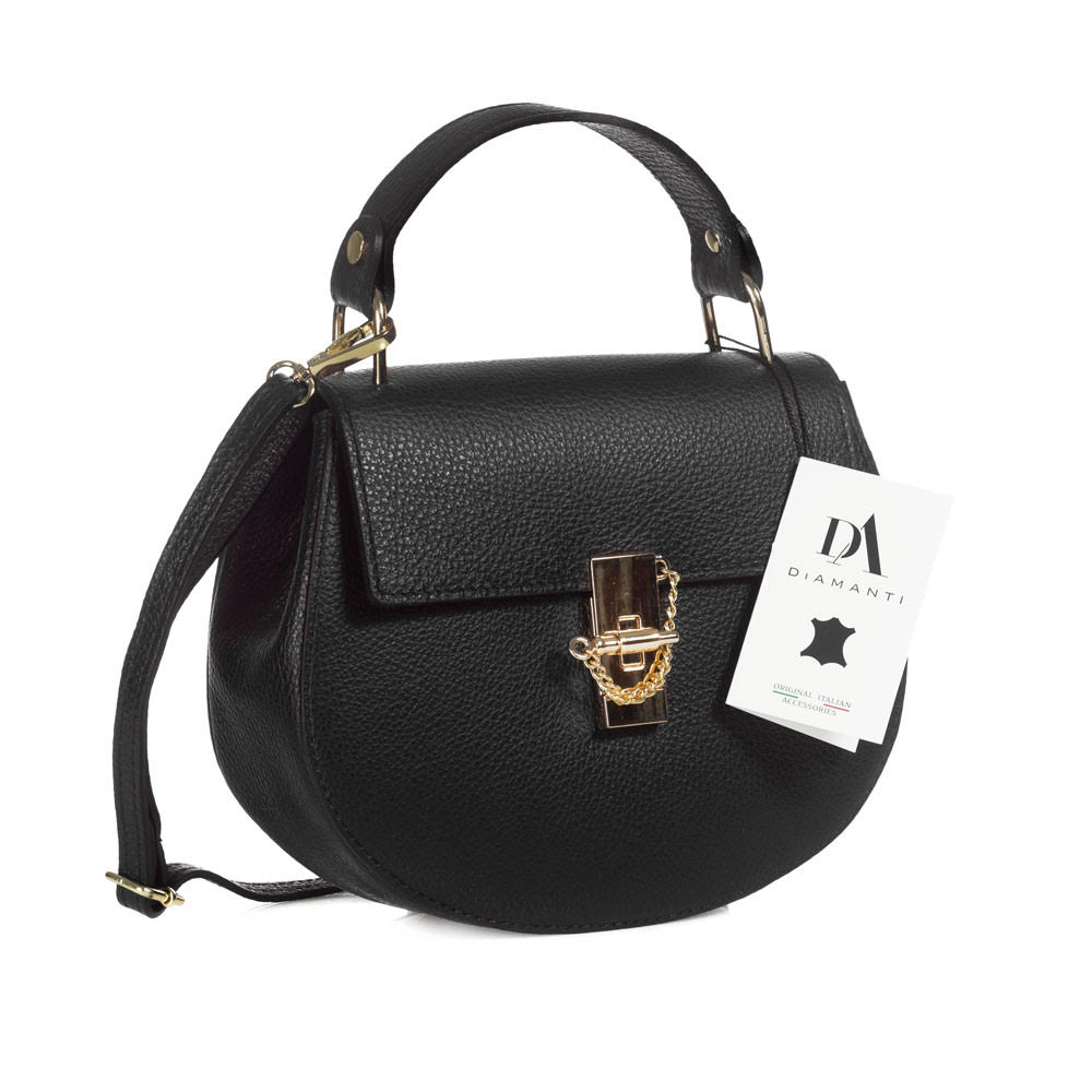Geanta din piele naturala, model DiAmanti Arezzo Nero