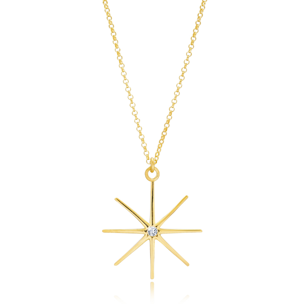 Lantisor argint Gold plated North Star DiAmanti DIA7683-PEND