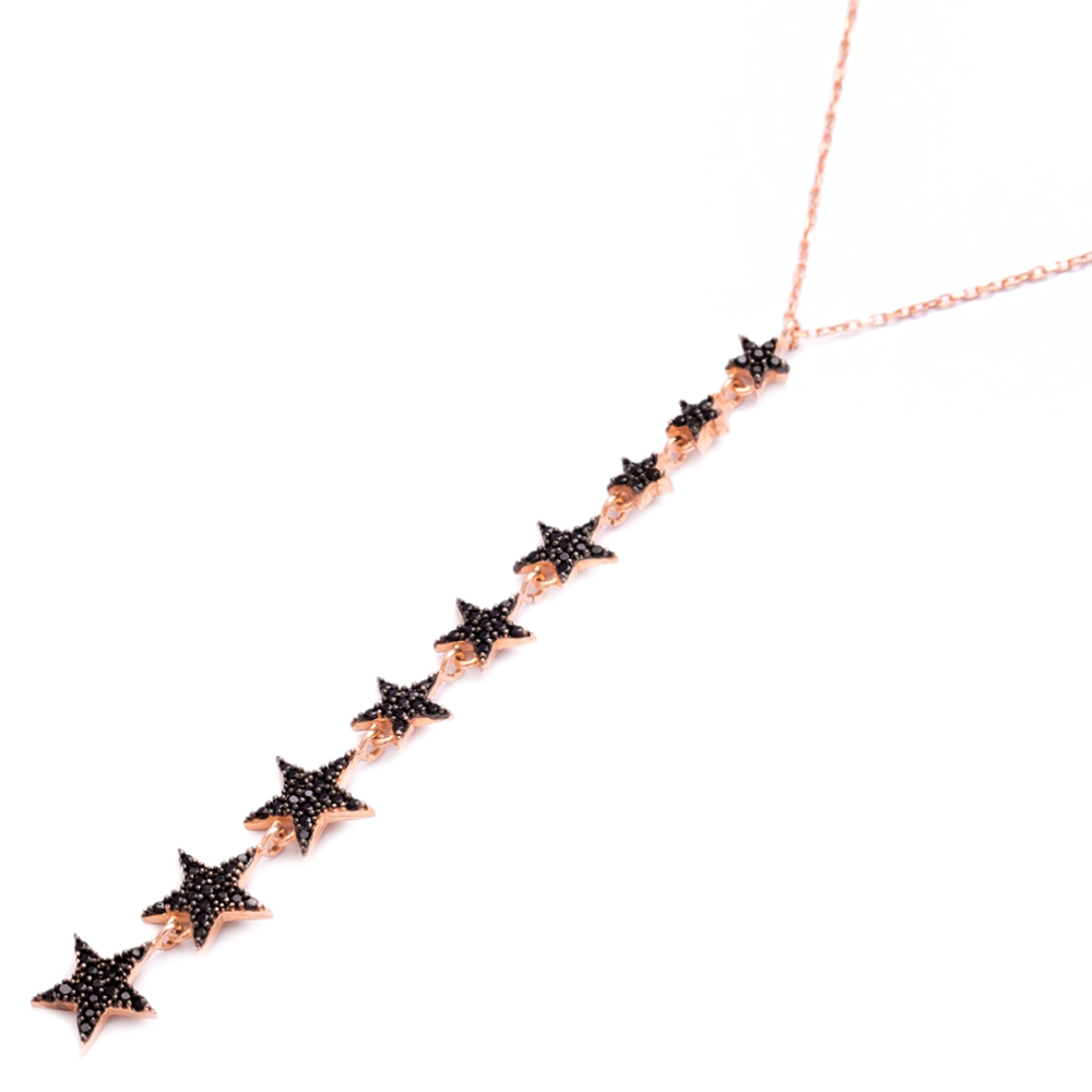 Lantisor argint rose gold Stars DiAmanti DIA998-PEND