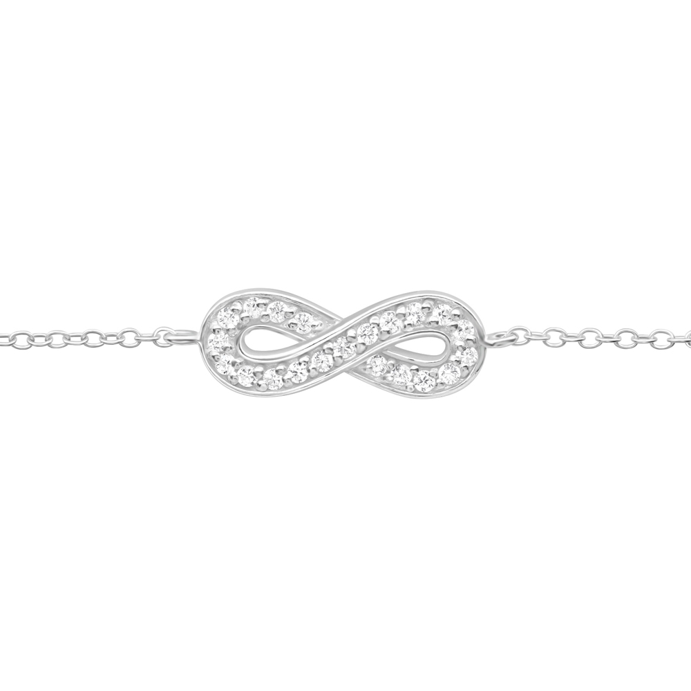 Bratara din argint cu pandantiv infinity cu zirconii model DiAmanti DIA17877