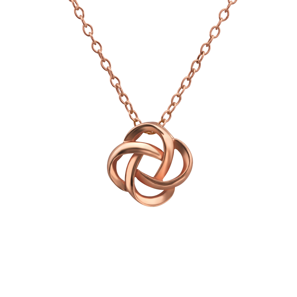 Lantisor din argint placat cu aur roz 14K cu pandantiv floare celtica model DiAmanti DIA19911