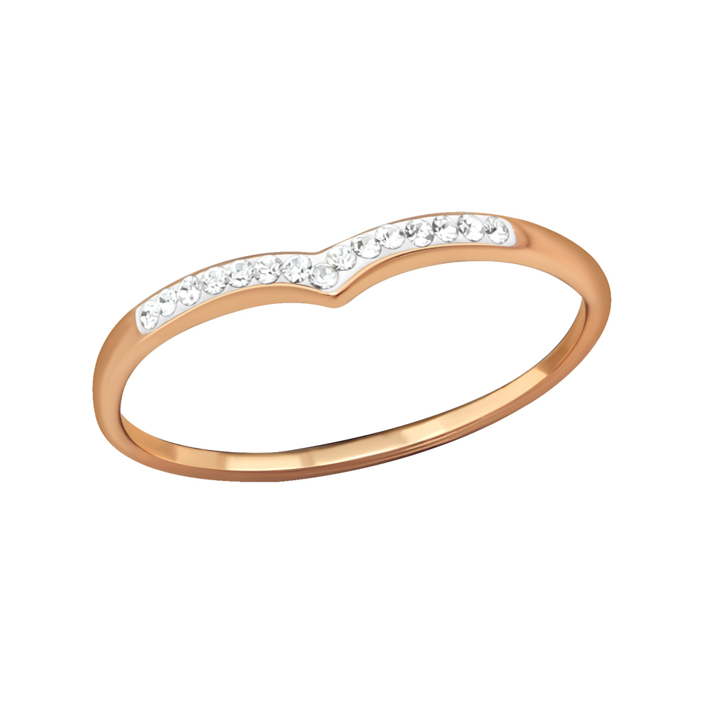 Inel din argint placat cu aur roz 14K si zirconii model DiAmanti DIA22806