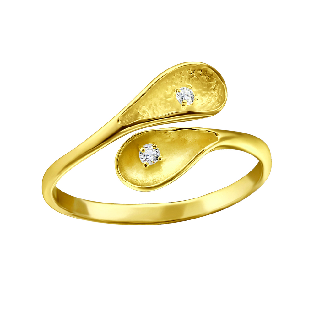 Inel din argint placat cu aur galben 18K si zirconii model DiAmanti DIA23263