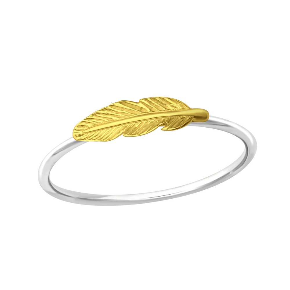 Inel din argint cu pana placata cu aur galben 18K model DiAmanti DIA23483