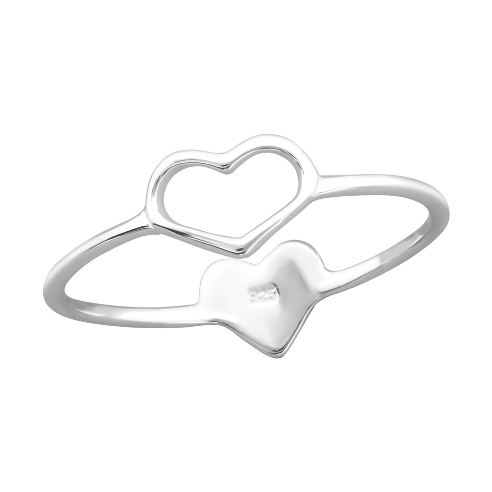 Inel din argint model double heart cu inimioare DiAmanti DIA24608