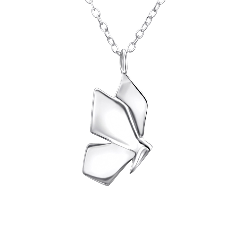 Lantisor din argint cu pandantiv fluturas origami model DiAmanti DIA26055