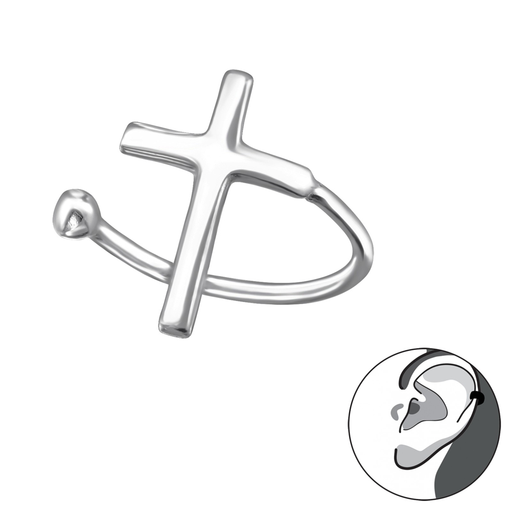 Cercel ear cuffs din argint cruciulita model DiAmanti DIA30913