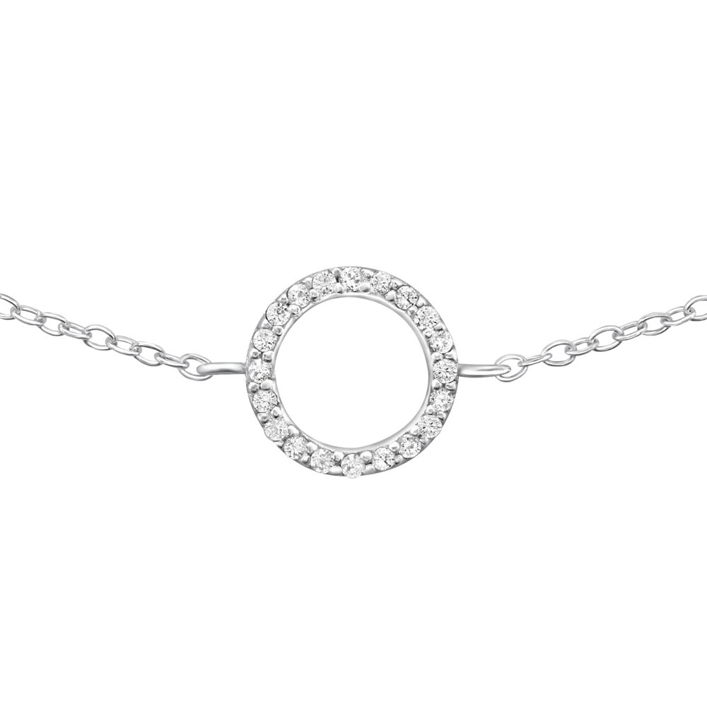 Bratara din argint cu pandantiv cerc cu zirconii model DiAmanti DIA31519