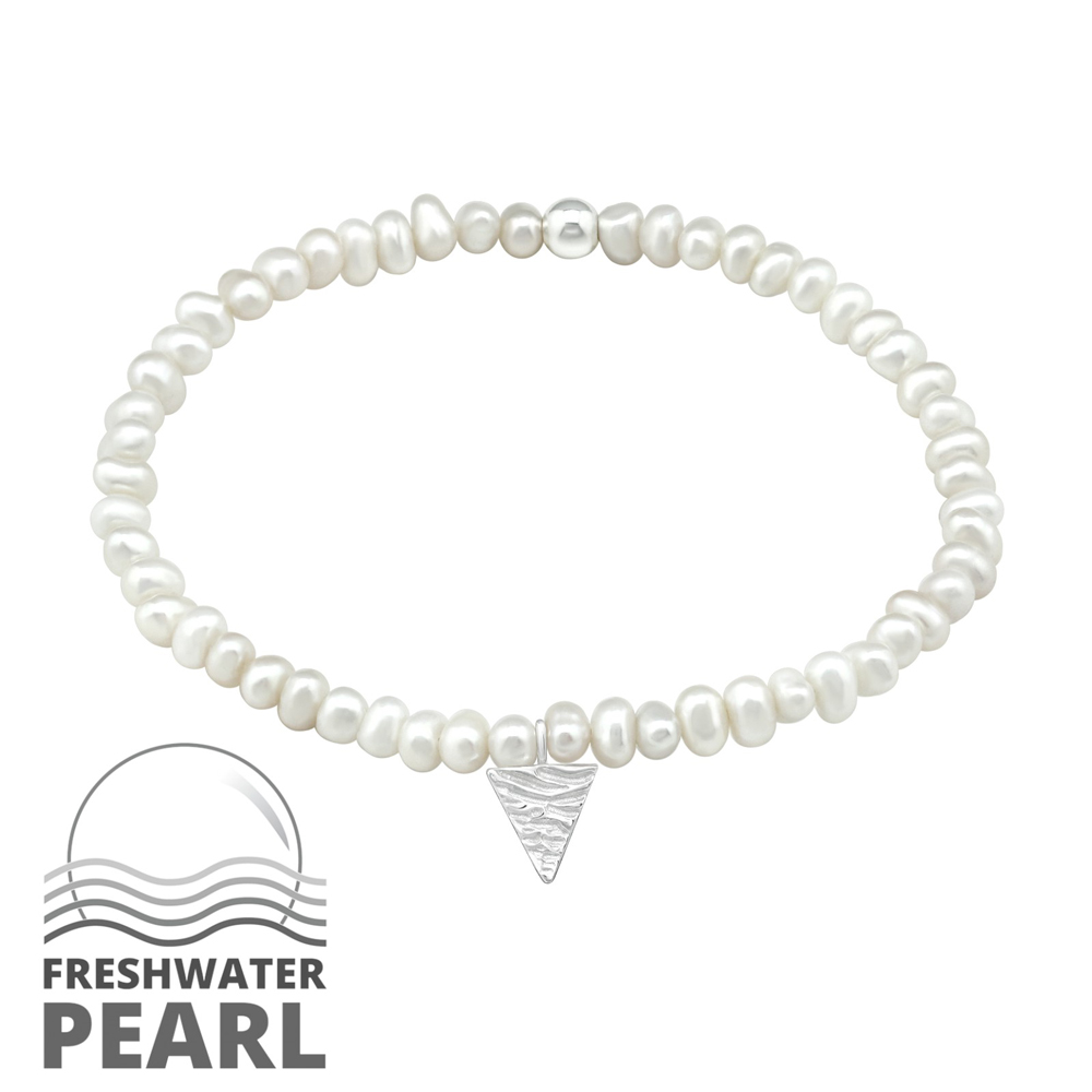 Bratara din perle naturale cu pandantiv triunghi din argint model DiAmanti DIA33146