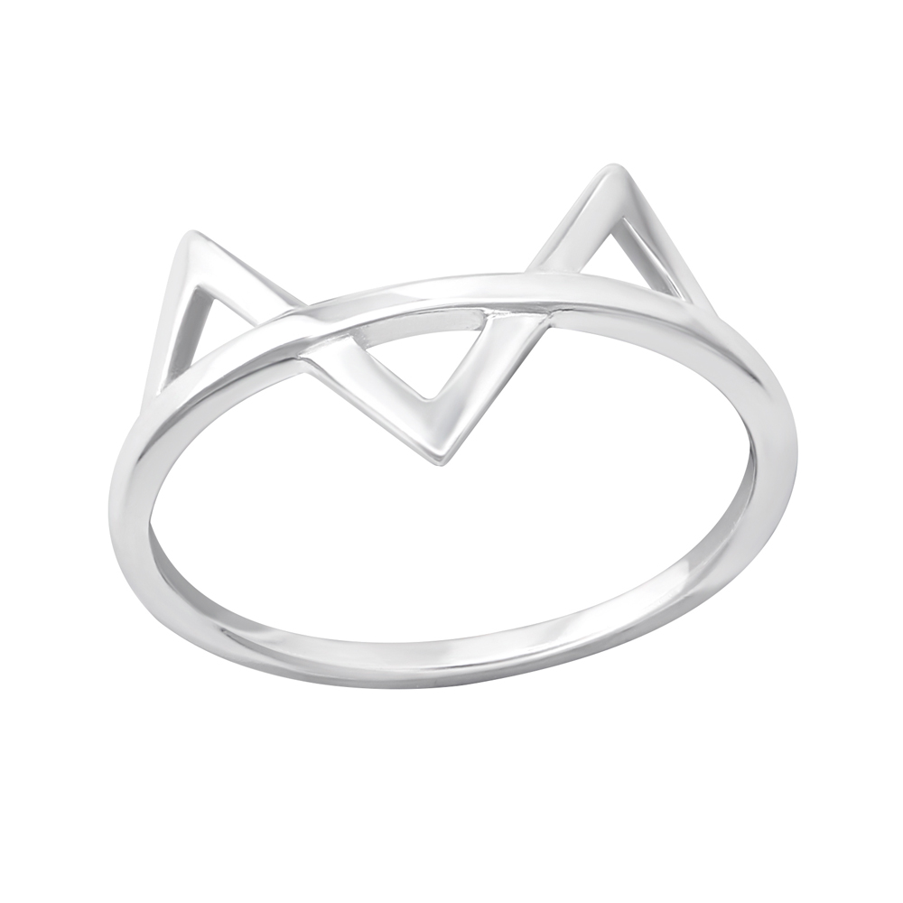 Inel din argint model geometric triunghiuri DiAmanti DIA33826