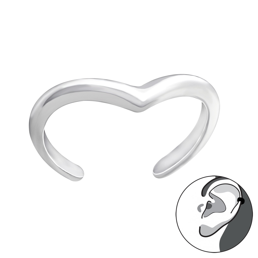 Cercel ear cuffs din argint model inima DiAmanti DIA34642