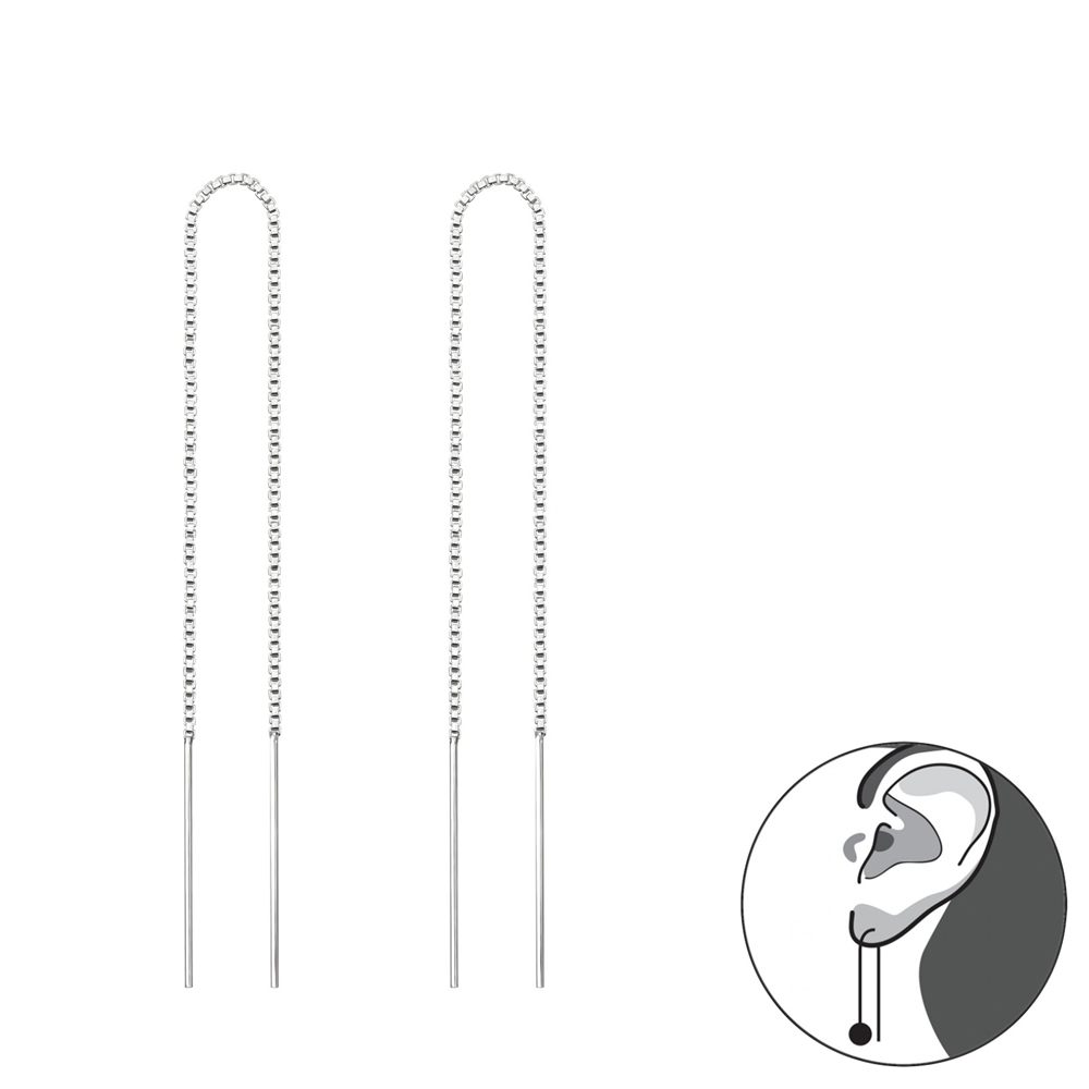 Cercei minimalisti pe lant din argint 6 cm model DiAmanti DIA34869