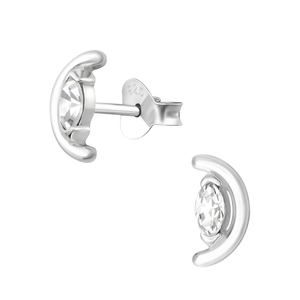 Cercei din argint model semicerc cu zirconii DiAmanti DIA36146