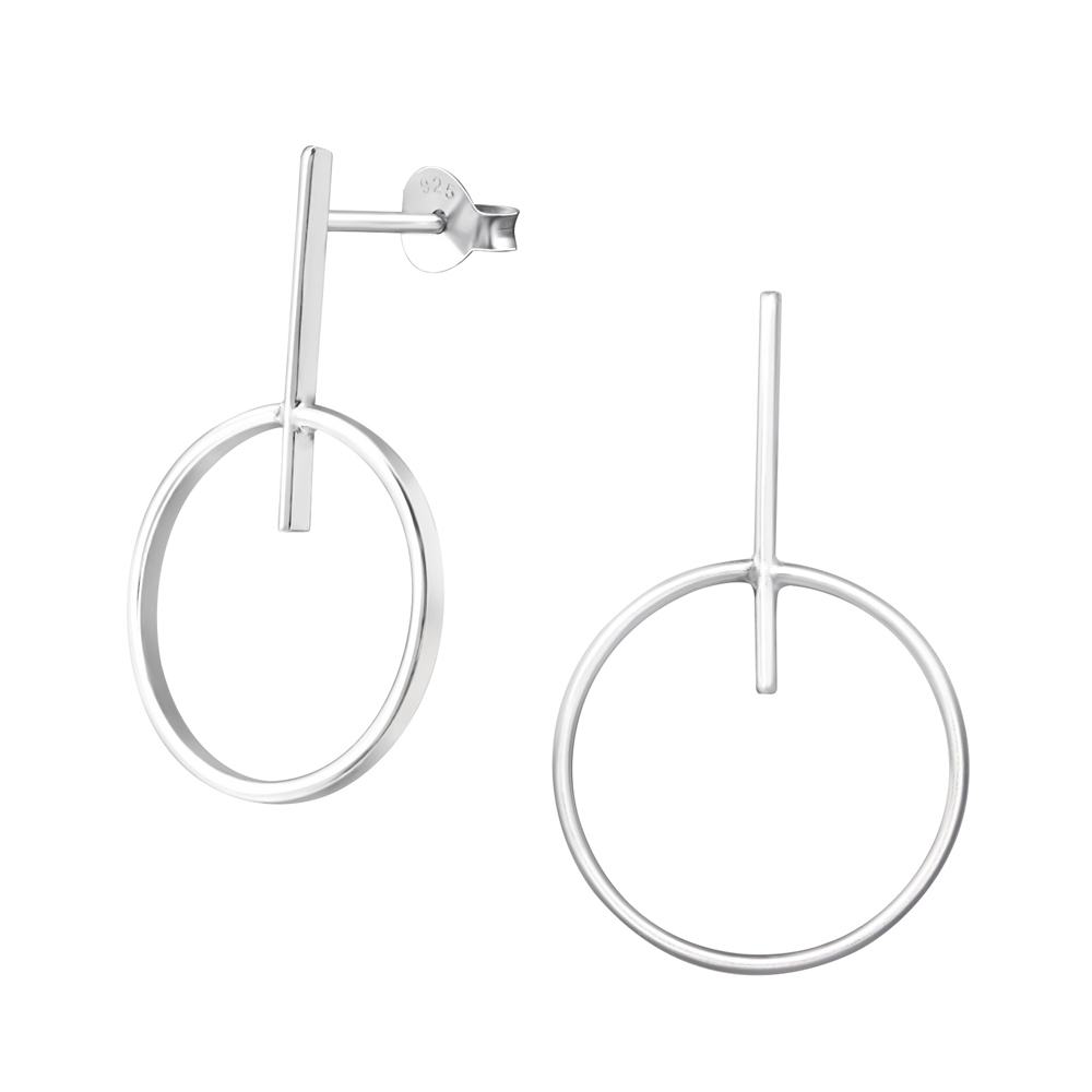 Cercei din argint model geometric cerc DiAmanti DIA36541