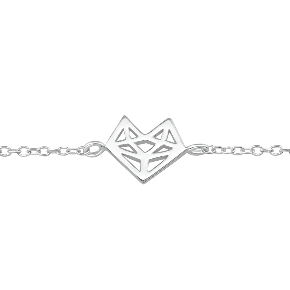Bratara din argint cu pandantiv inima geometrica model DiAmanti DIA36736