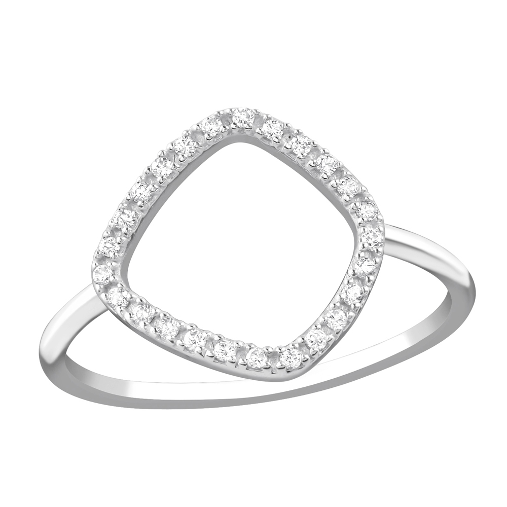 Inel din argint model geometric cu zirconii DiAmanti DIA36871