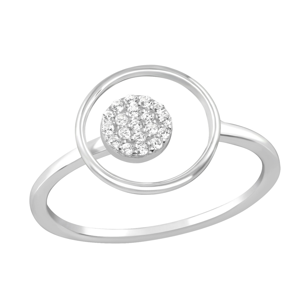 Inel din argint model cerc cu zirconii DiAmanti DIA36881