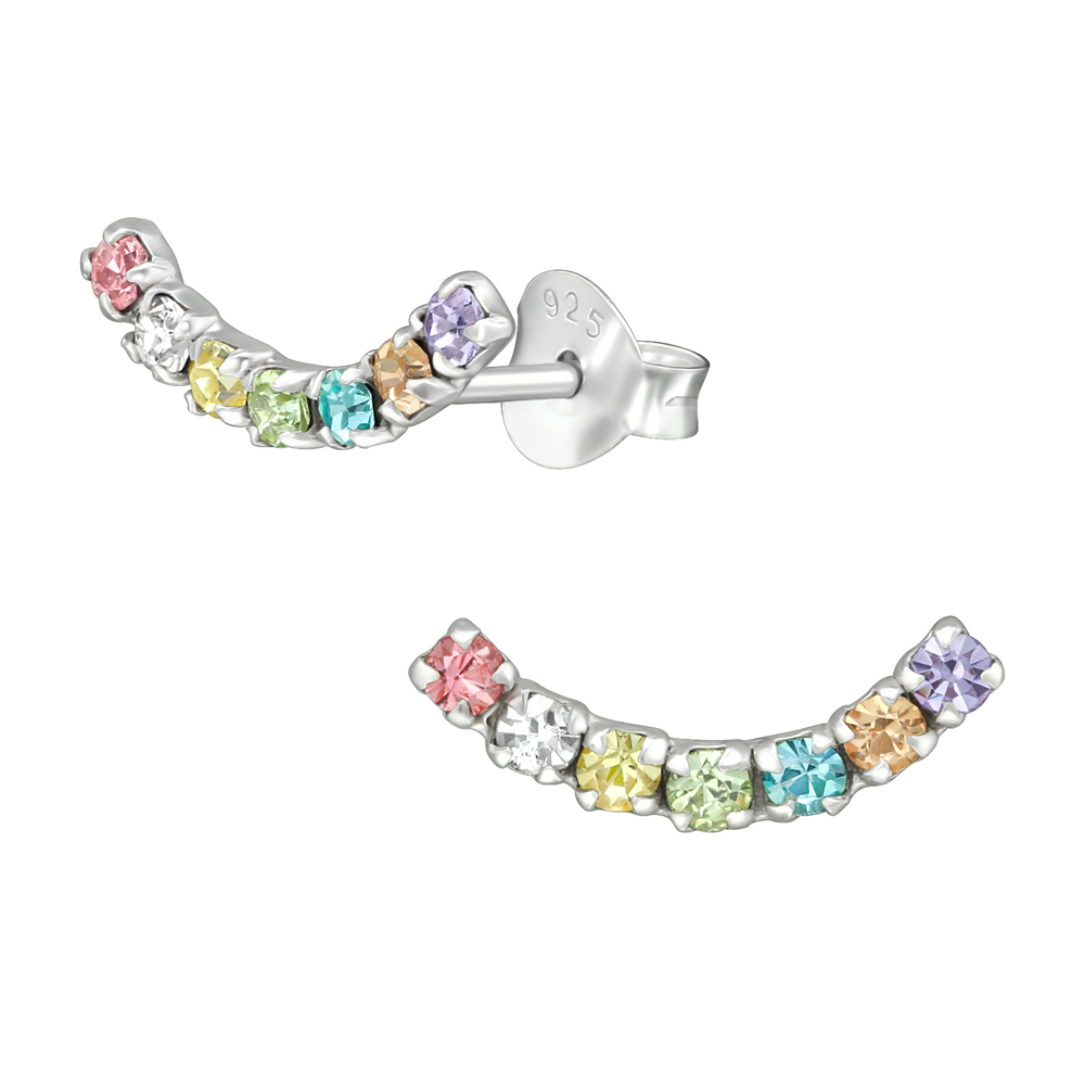 Cercei din argint cu cristale colorate model DiAmanti DIA39581