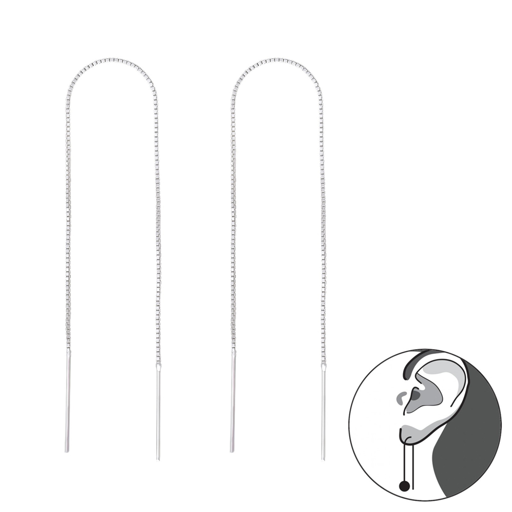 Cercei minimalisti pe lant din argint 8 cm model DiAmanti DIA39918