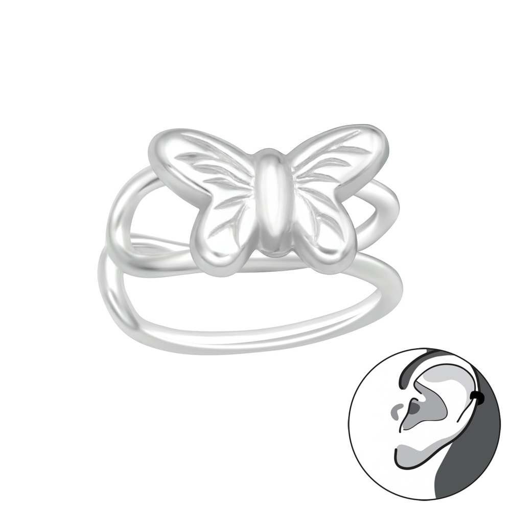 Cercel ear cuffs din argint cu fluturas model DiAmanti DIA40363