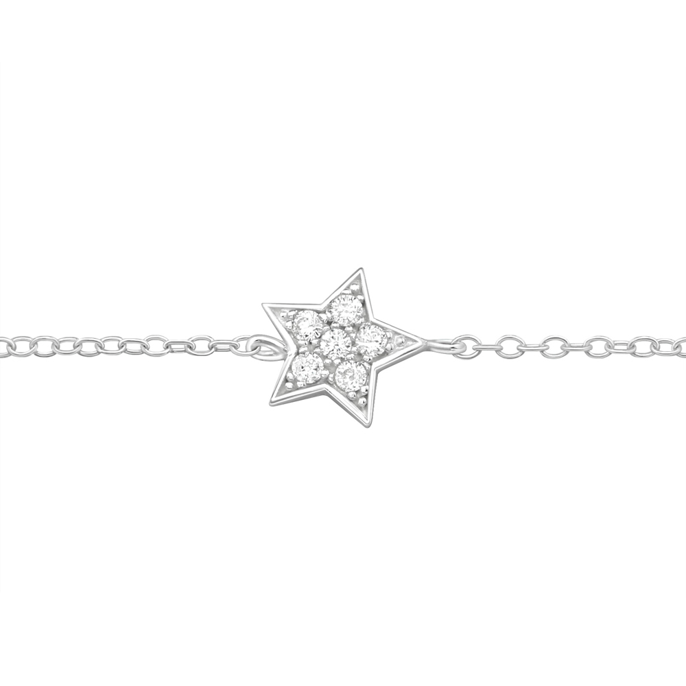 Bratara din argint cu pandantiv stea cu zirconii model DiAmanti DIA9276