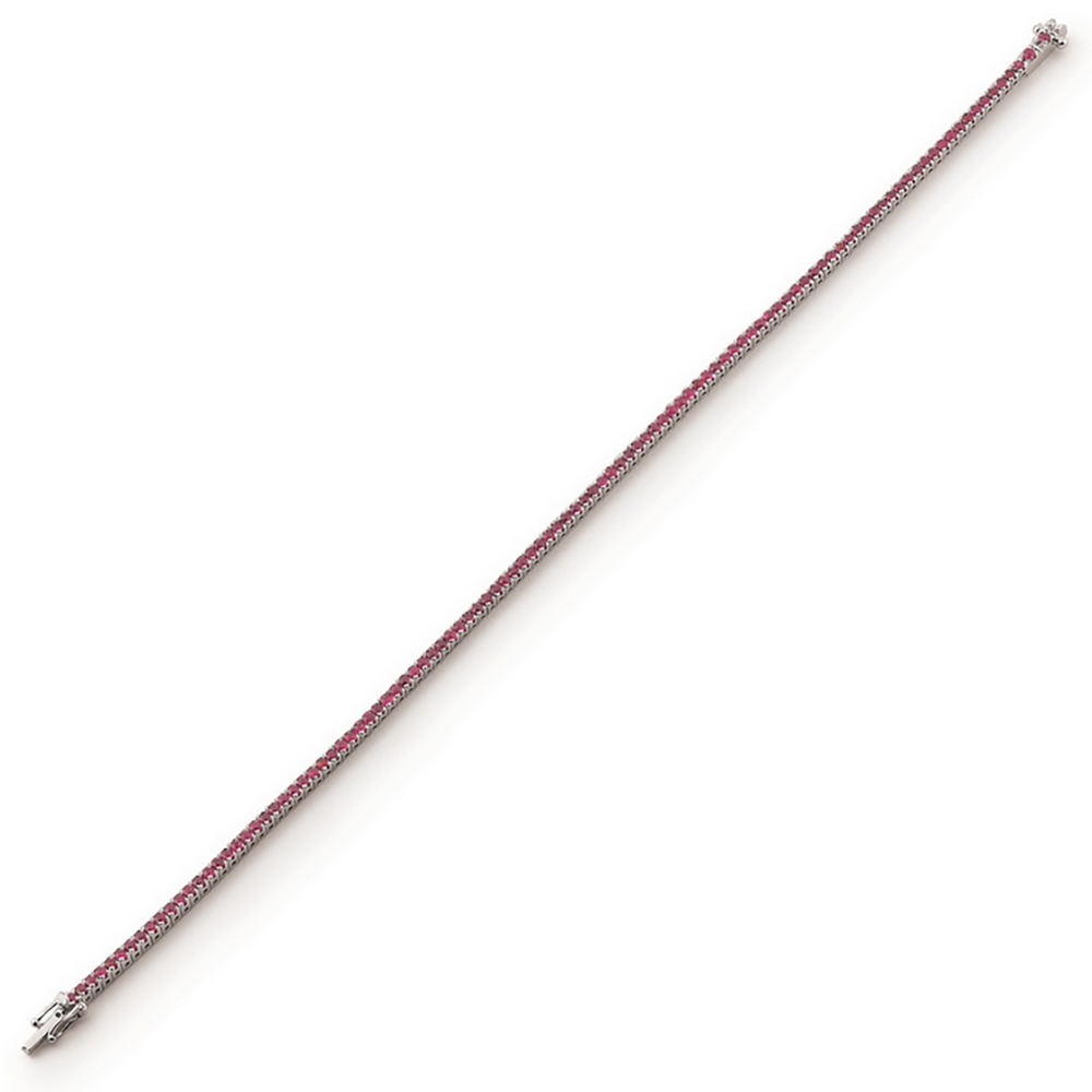 Bratara tennis din aur alb 18K cu rubine 1,45 ct, model Orsini BR0111R