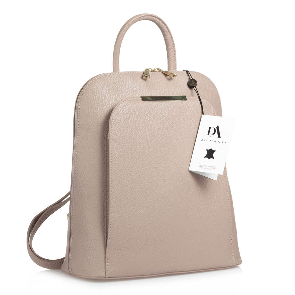 Rucsac dama din piele naturala DiAmanti Ufizzi Rose Taupe