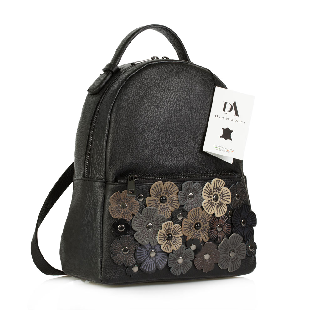 Rucsac dama din piele naturala DiAmanti Calabria Nero