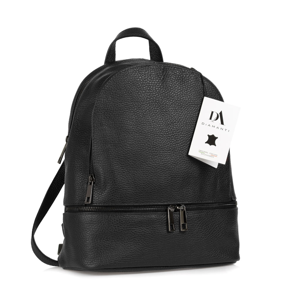 Rucsac dama din piele naturala DiAmanti Riva Nero