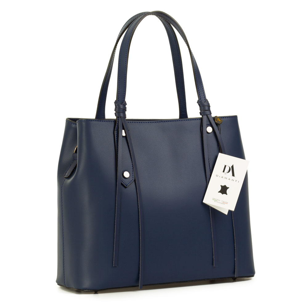 Geanta dama din piele naturala DiAmanti Madison Blu Scuro