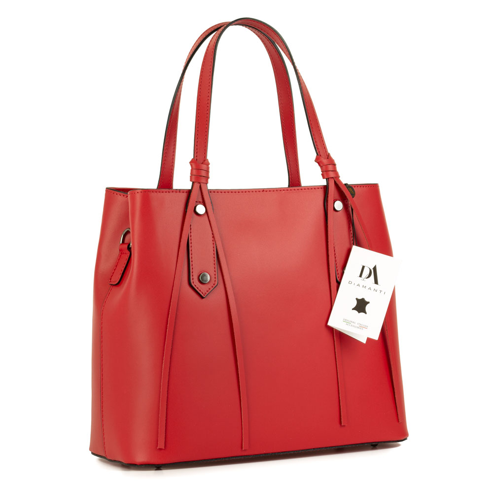Geanta dama din piele naturala DiAmanti Madison Rosso