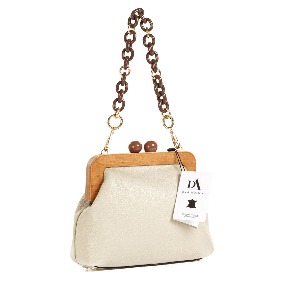 Geanta dama de umar din piele naturala DiAmanti Kristen Beige