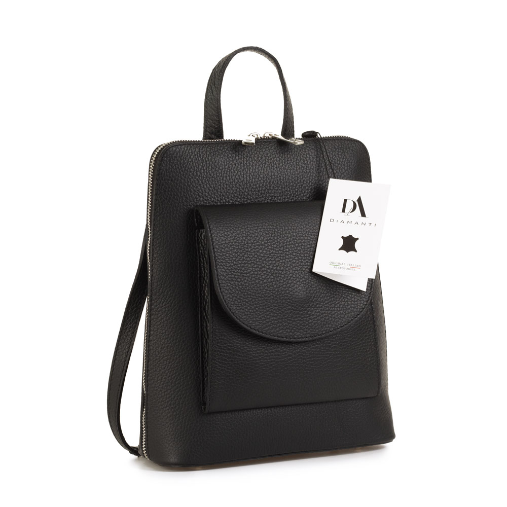 Rucsac dama din piele naturala DiAmanti Iris Negru