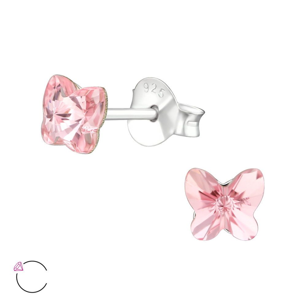Cercei din argint cu fluturas din cristal Swarovski roz DiAmanti DIA38399-LightRose
