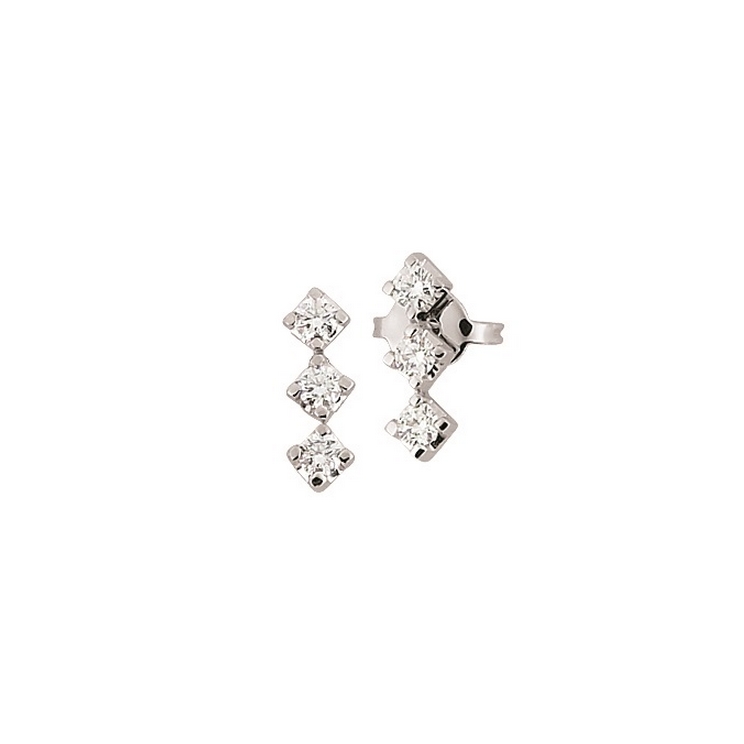 Cercei din aur alb 18K cu diamante 0,18 ct, model Orsini OR0185A-1