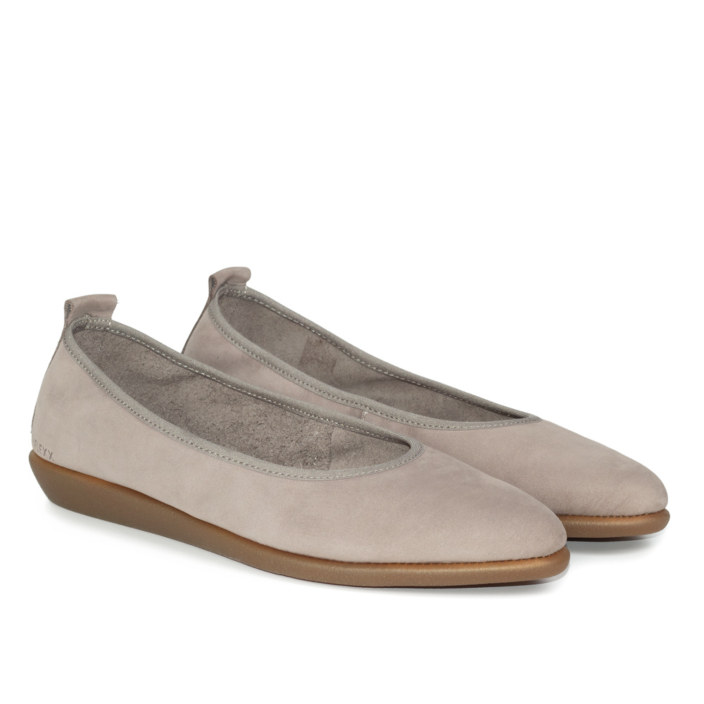 Pantofi dama piele naturala tip balerini taupe The Flexx, model Cymone