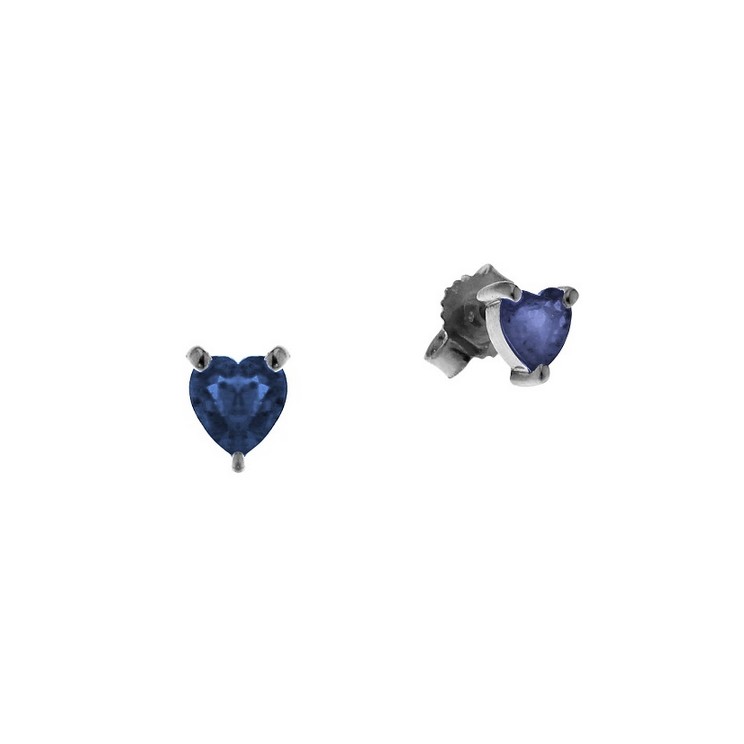 Cercei din aur alb 18K cu safire in forma de inima 0,92 ct, model Orsini OR0640Z
