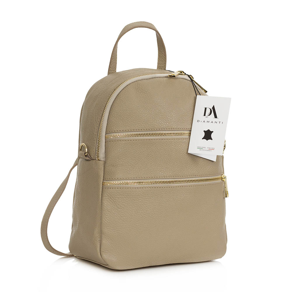 Rucsac dama din piele naturala DiAmanti Sarche Taupe