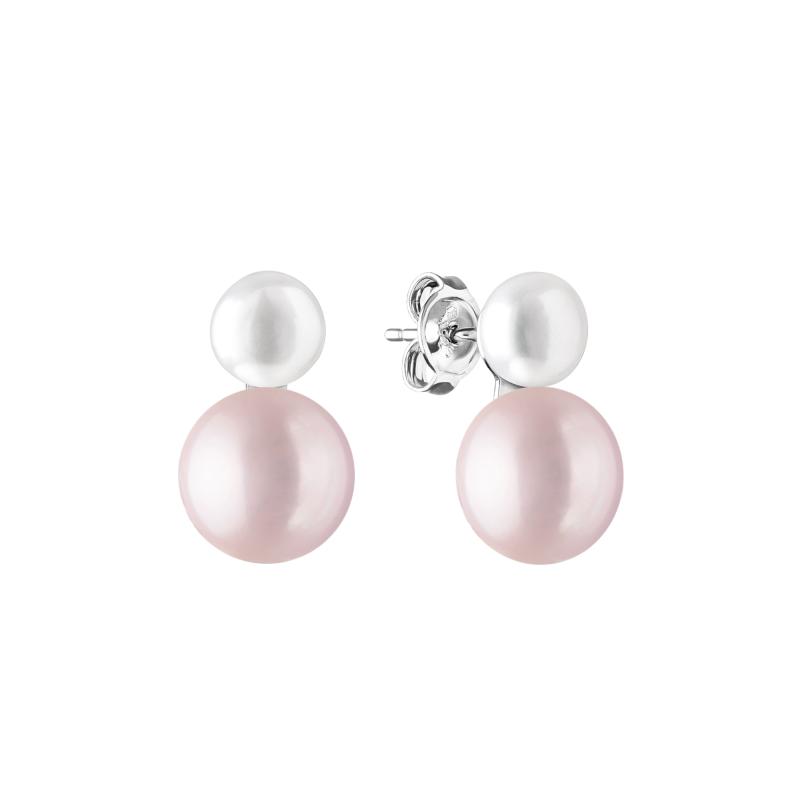 Cercei perle naturale albe si roz pudra din argint DiAmanti MS21201E-G (Argint 925‰ 0,85 g.)
